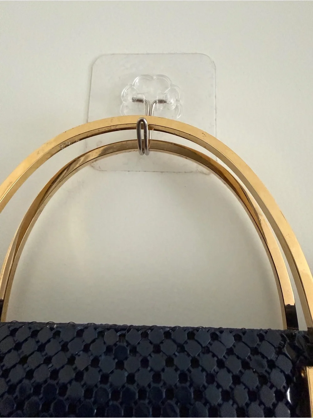 Navy Sequin Evening Clutch with Gold Accent - Bags By Marlo